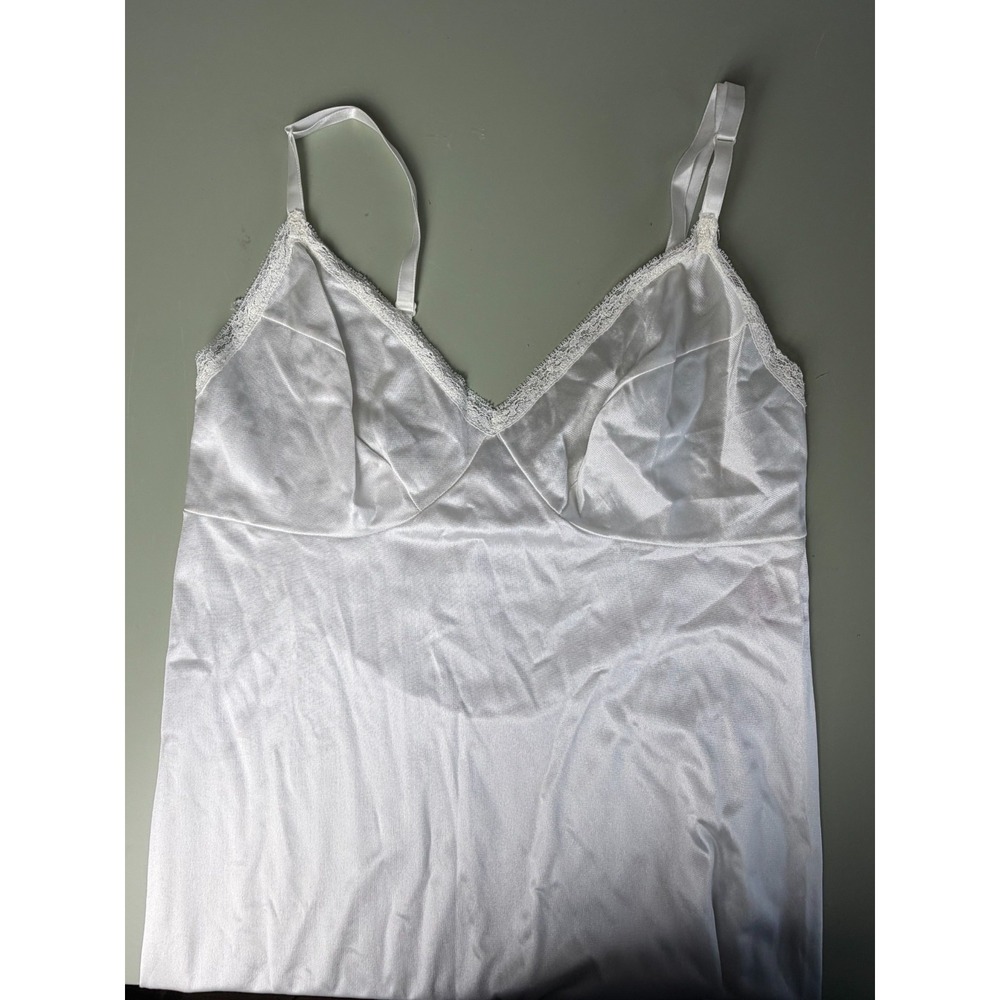 Vintage Kayser Slip Dress Women's Size 34 White Lace Nylon Dollette Balletcore - Picture 6 of 12